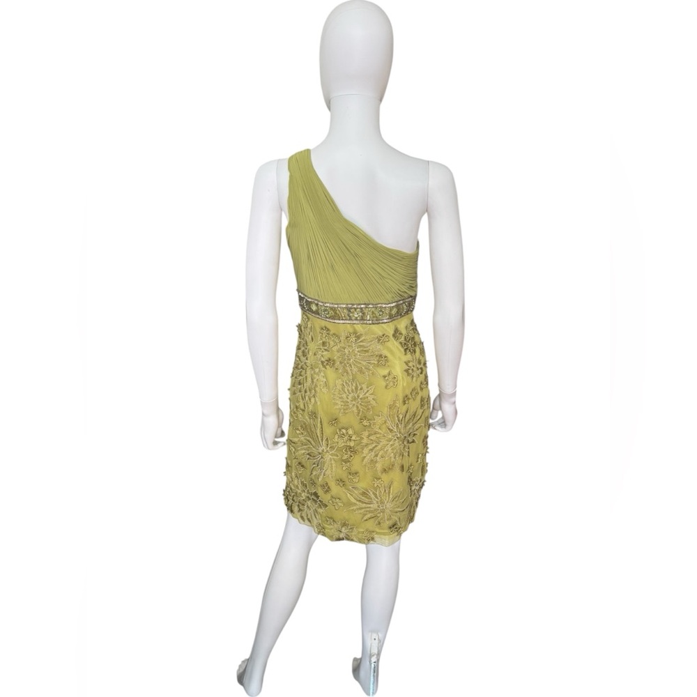 NWT Sue Wong One-Shoulder Celadon Floral Dress - Picture 7 of 12